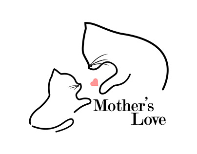 Cute Logo Cat's Mom giving Love