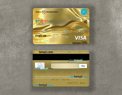 Romania Banca Transilvania bank visa gold card template