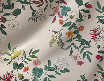 Floral Textile Pattern Design for Amour Vert