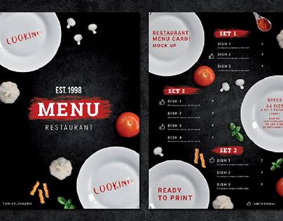 Delightful Restaurant Menu Card Mockup😋😋