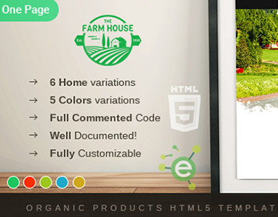Farm House - One Page Organic Products HTML5 Template