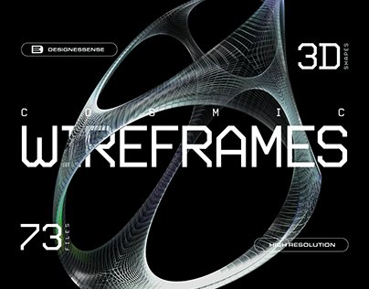 3D Chrome Wireframes Assets