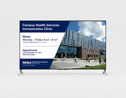 NAU Campus Health Immunization Clinic Digital Signage