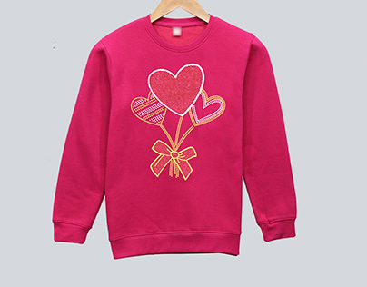 Stylish Pink Printed Sweatshirt for Girls (Fleece)