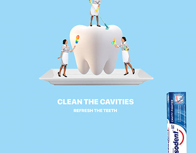 Tooth paste brand Creative poster