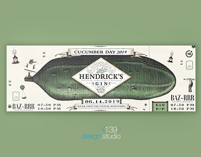 Hendrick’s Gin Cucumber Day Ticket Design