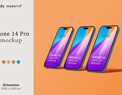 Realistic purple phone screen mockup