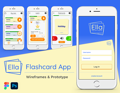 UX Ui Design Flashcard App Ella
