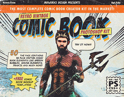 Retro Comic Book Photoshop Kit
