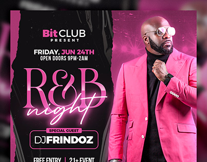 R&B Night Club Flyer/Social Media Post Template in PSD