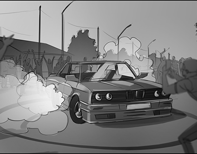 Storyboards for BMW commercial.