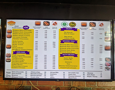 waffle shop menu design