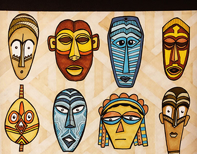 African masks pattern