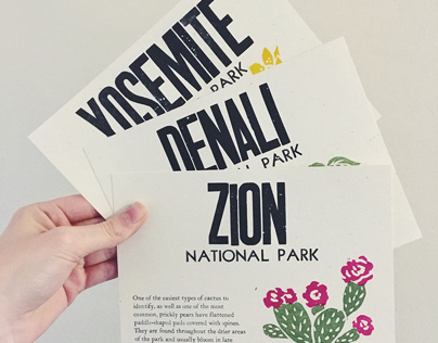 Letterpressed National Park Info Cards