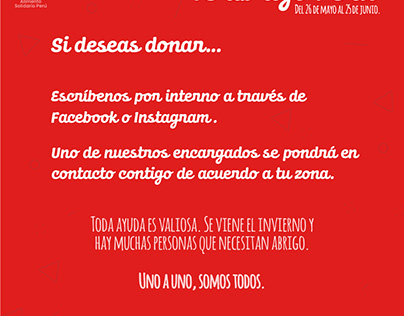 Diseño Campaña "Te Abrigo Perú" - Voluntariado ASP
