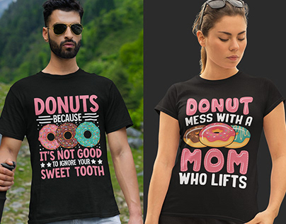DONUT T-shirt Design, Typography T-Shirt Design.