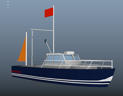 3D Boat Create in Maya 2022