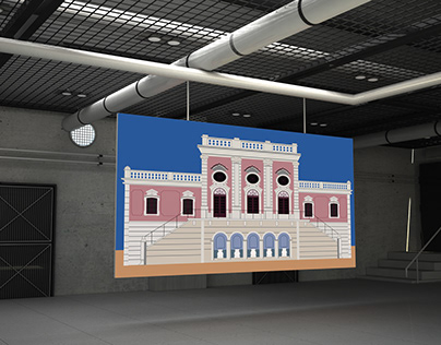 Ilustração da fachada da Pousada Palácio de Estoi