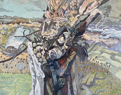 Wodwose I (sentinel), (2022) 60 x 60cm, oil on canvas.
