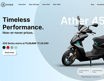 Ather 450X Electric Scooter -Landing Page