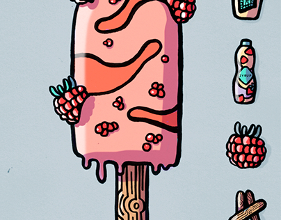 Raspberry ice-creams illustrated recipe