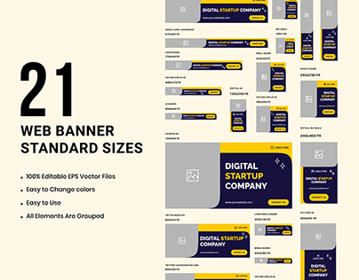 Startup business web set banner design