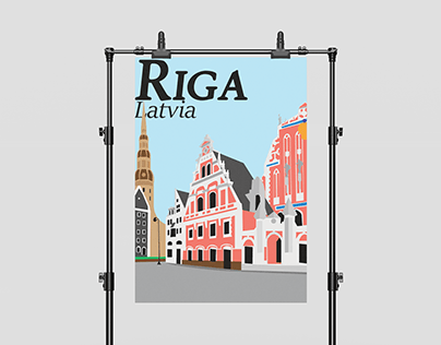Riga, Latvia Travel Poster