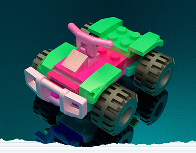 Motocicleta LEGO - desenho técnico e 3D