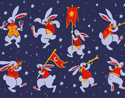 Rabbit party | clipart and patterns
