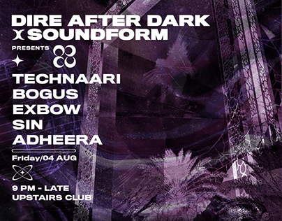 Techno Event Flyer for Dire After Dark x Soundform