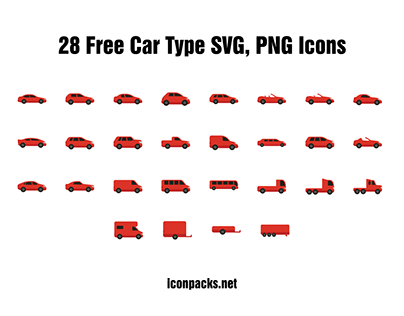 28 Red Car SVG, PNG Icons
