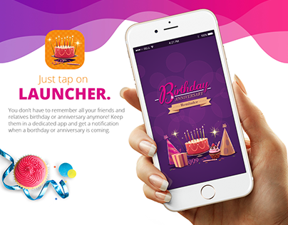 Birthday & Anniversary app UI design