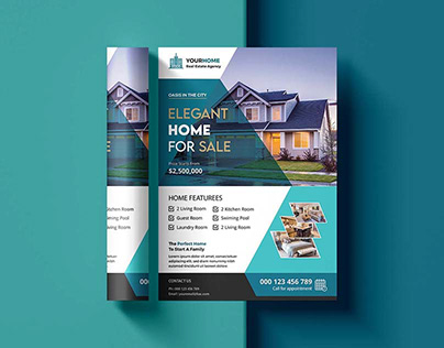 Real estate A4 flyer design template