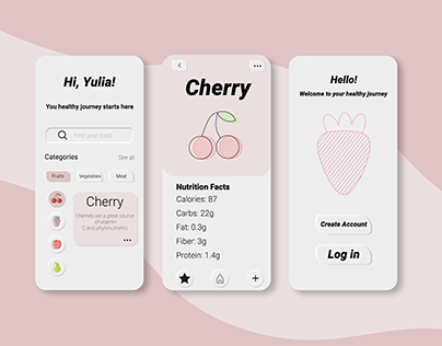 Outline design icons for healthy food mobile app