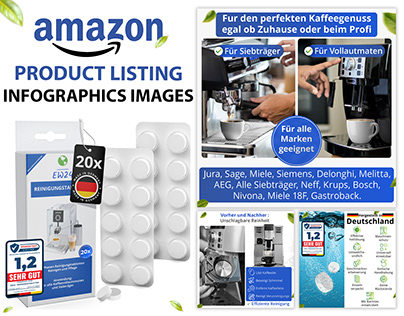 Amazon Listing Infographics Images || Cleaning Tablets