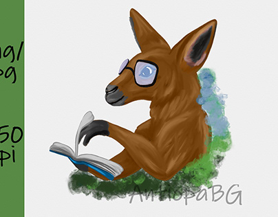 Kangaroo and book clip art