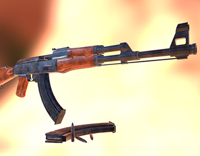 3D AK-47 Assault Rifle