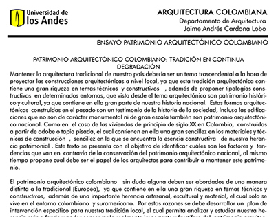 SEMINARIO ARQUITECTURA COLOMBIANA