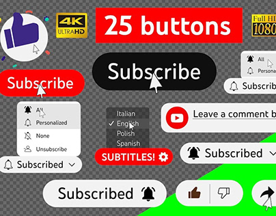 Youtube Subscribe Pack buttons