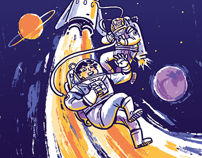 I Jumped to Pluto | Children's book illustration