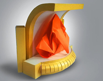 Paper Temple & Origami Ganesha (Size: 9cm(H) X 12 cm(w)