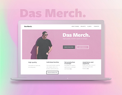 Das Merch. Web-design concept.