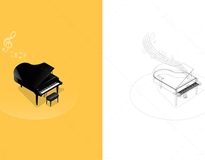 Project thumbnail - Vector isometric piano.