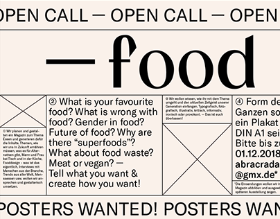 OPEN CALL — FOOD POSTERS