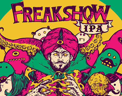 Beer label illustration for Freakshow
