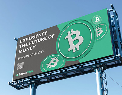 Bitcoin Cash Billboard 3D render and design