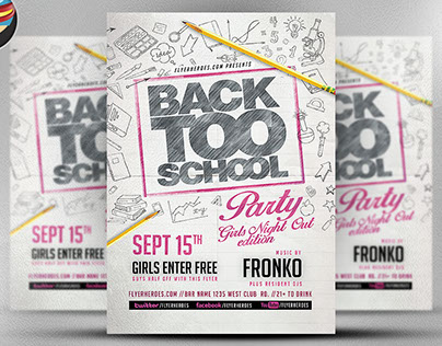 Back Too School Party Flyer Template