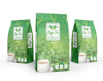Organic Herbal Tea Pouch Label Design