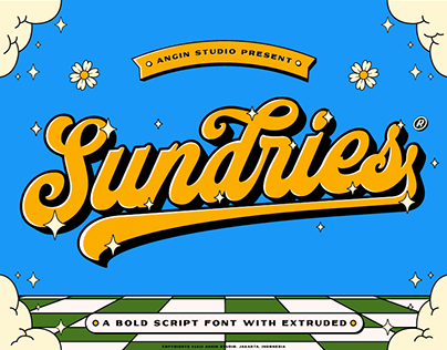 Sundries Bold Script Font with Extruded