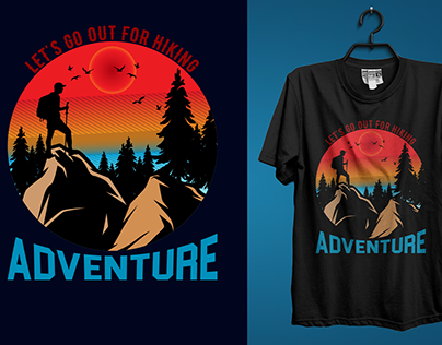 Mountain Hiking T shirt design